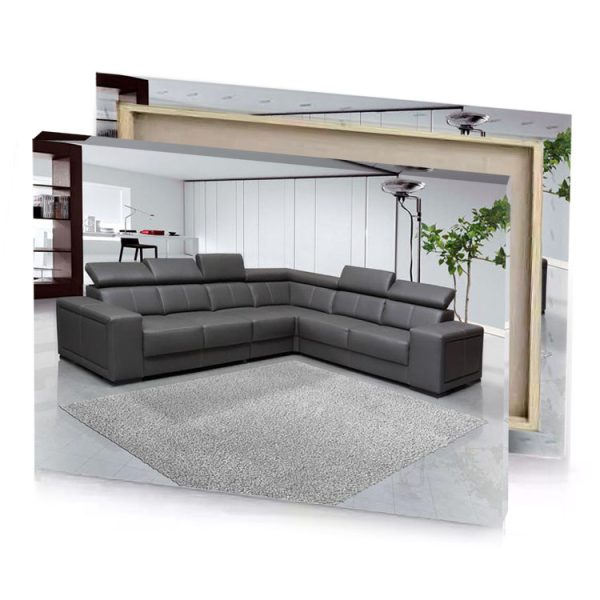 a modern living room with large sectional couch charcoal canvas - Image 4