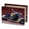 a motorcycle parked in studio with brown background smoky black canvas - Image 4