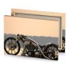a motorcycle parked on the side of road gray canvas - Image 4