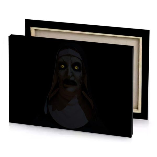 a nun with yellow eyes and black hood smoky canvas - Image 4