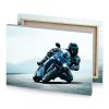 a person riding motorcycle on road smoky black canvas - Image 4