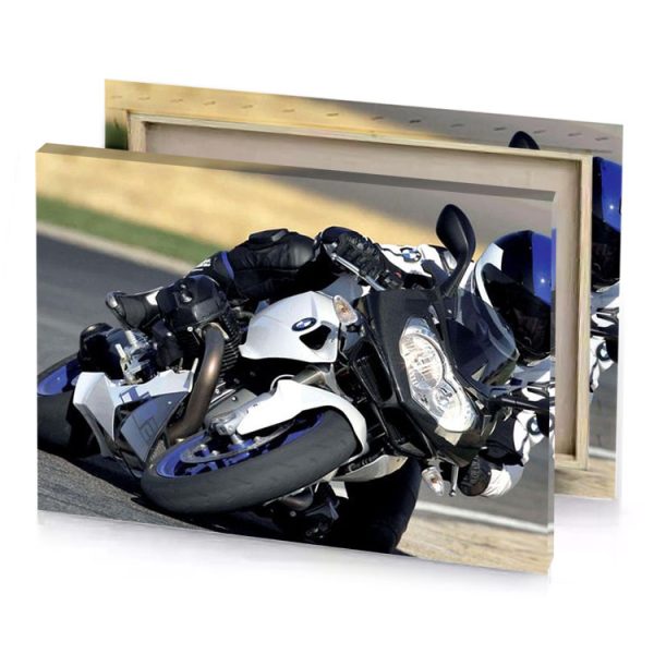 a person riding motorcycle on track smoky black canvas - Image 4