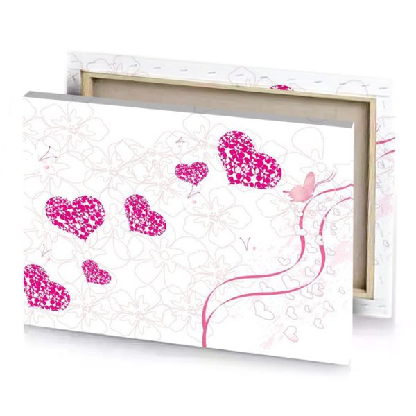 a pink flower with white and petals persian canvas - Image 4