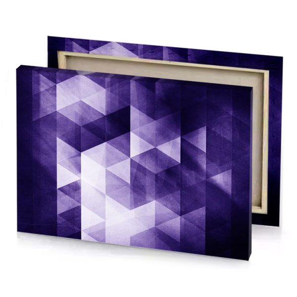 a purple and white geometric pattern dark slate blue canvas - Image 4