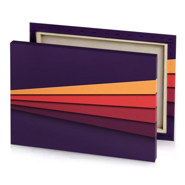 a purple background with orange and red triangles brown canvas - Image 4