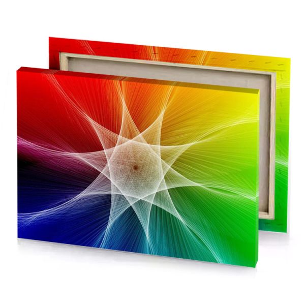 a rainbow colored background with star olive drab canvas - Image 4