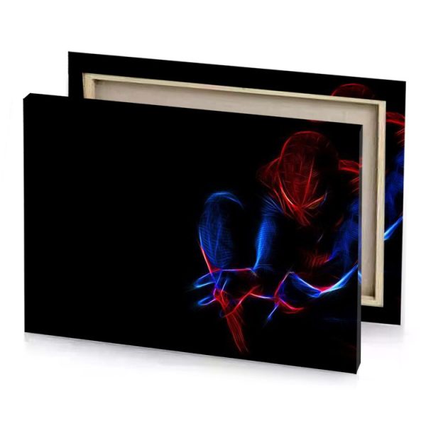 a red and blue abstract design prussian canvas - Image 4