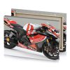a red and white motorcycle is parked on surface bittersweet shimmer canvas - Image 4