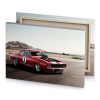 a red car parked in parking lot burgundy canvas - Image 4