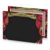 a red curtain with gold trim and black background zinnwaldite brown canvas - Image 4