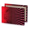 a red light shining through wall brown canvas - Image 4