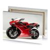 a red motorcycle is parked in studio dark canvas - Image 4