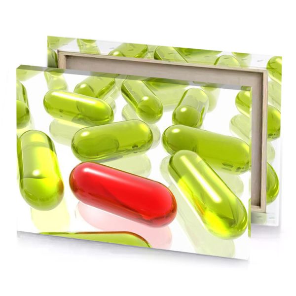a red pill surrounded by green pills lust canvas - Image 4