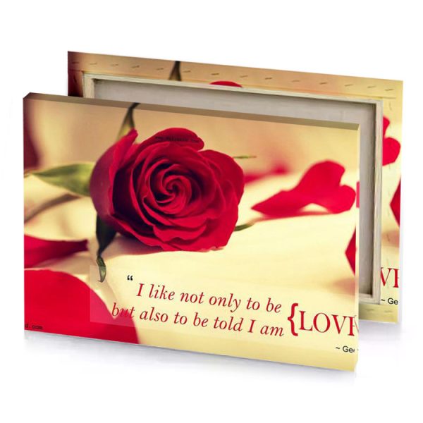 a red rose with the words i like to be firebrick canvas - Image 4