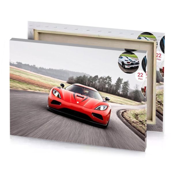 a red sports car driving down road lust canvas - Image 4