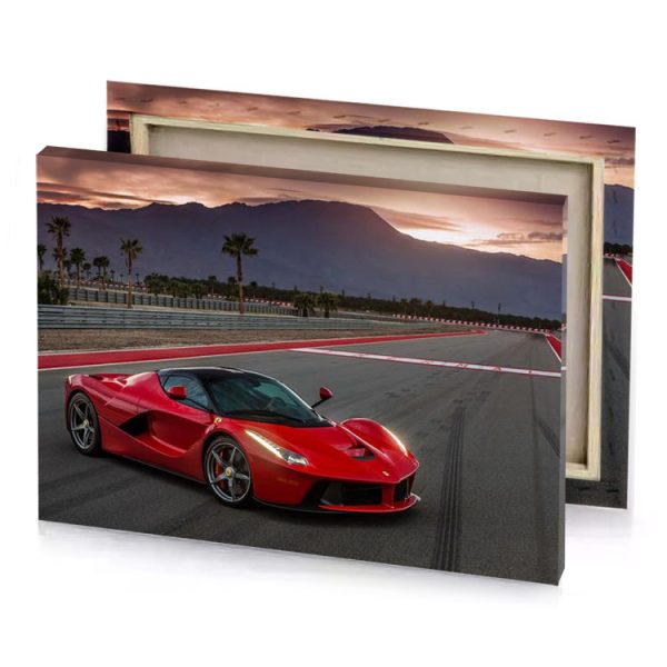 a red sports car driving on race track firebrick canvas - Image 4