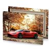 a red sports car parked in parking lot peru canvas - Image 4