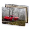 a red sports car parked on foggy road burgundy canvas - Image 4