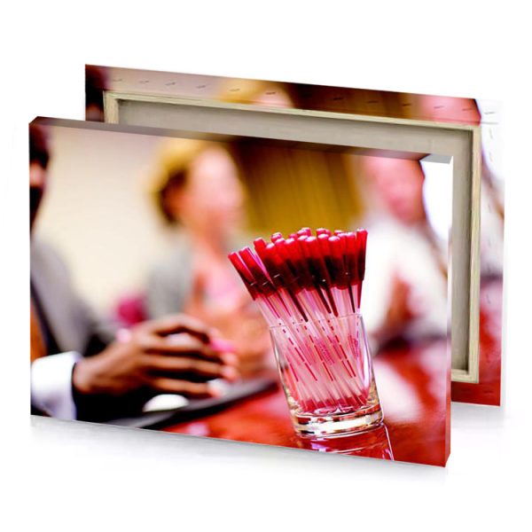 a red table dark salmon canvas - Image 4