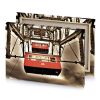 a red train car is suspended over vermilion canvas - Image 4