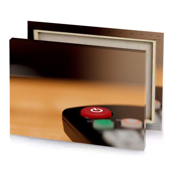 a remote control on wooden table smoky black canvas - Image 4
