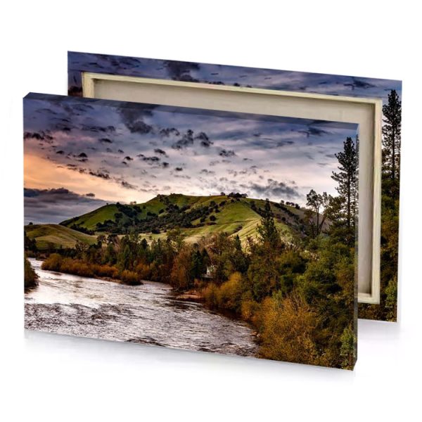 a river running through forest filled with trees sepia canvas - Image 4