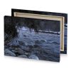 a river with rocks and trees in the background slate gray canvas - Image 4