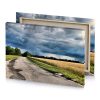 a road with field of grass and cloudy sky slate gray canvas - Image 4