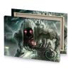 a robot with red face and green eyes smoky black canvas - Image 4