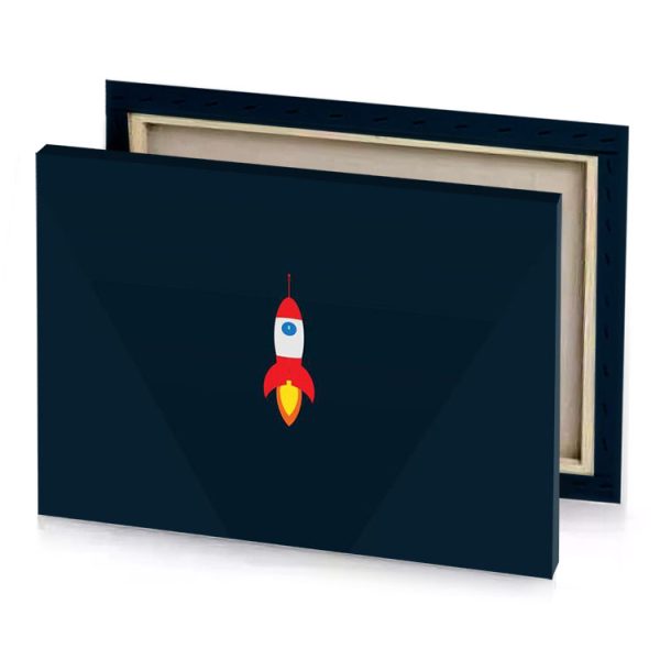 a rocket with blue background lust canvas - Image 4