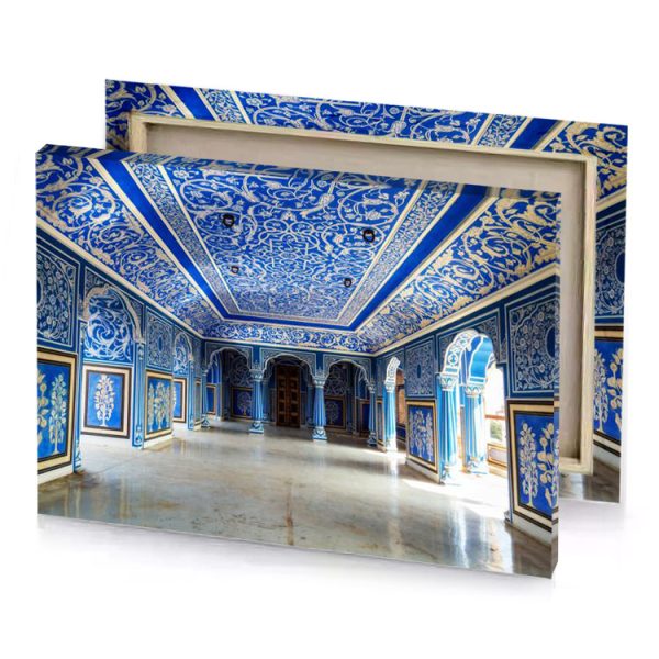 a room with blue and white walls ceiling canvas - Image 4