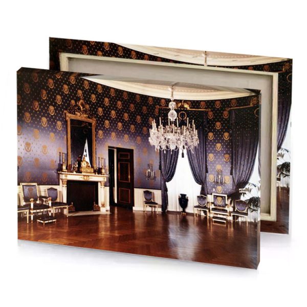 a room with chandel and smoky black canvas - Image 4