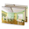 a room with table and chairs window celadon canvas - Image 4