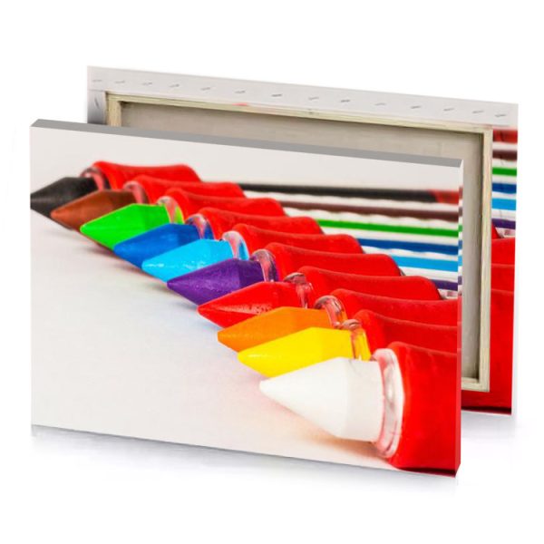 a row of colored pencils dark orange canvas - Image 4