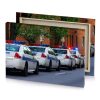 a row of police cars parked on street midnight blue canvas - Image 4