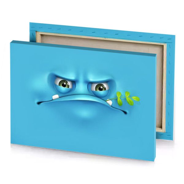 a sad blue wallpaper with green leaf maximum canvas - Image 4