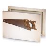 a saw is sitting on white surface garnet canvas - Image 4
