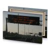 a sign on highway dark gray canvas - Image 4