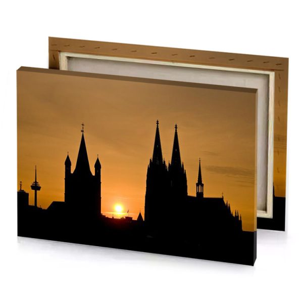 a silhouette of church and clock tower peru canvas - Image 4