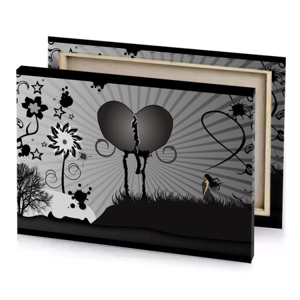 a silhouette of man with heart shaped balloon manatee canvas - Image 4