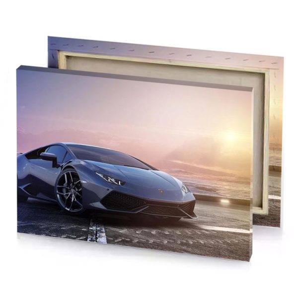 a silver lamb concept car parked on road dark slate blue canvas - Image 4