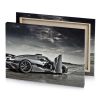 a silver sports car parked on road canvas - Image 4