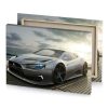 a silver sports car parked on wooden dock canvas - Image 4