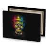 a skull wearing hat and tie with golden rod canvas - Image 4