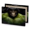 a skull with hood on it s head olive drab canvas - Image 4