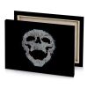 a skull with pixel pattern on it gray canvas - Image 4