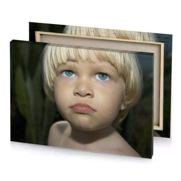 a small child with very blue eye bistre canvas - Image 4