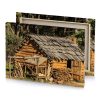 a small log cabin with wooden roof rosy brown canvas - Image 4