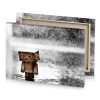 a small robot standing in the rain garnet canvas - Image 4