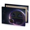 a smiley face with purple background charcoal canvas - Image 4